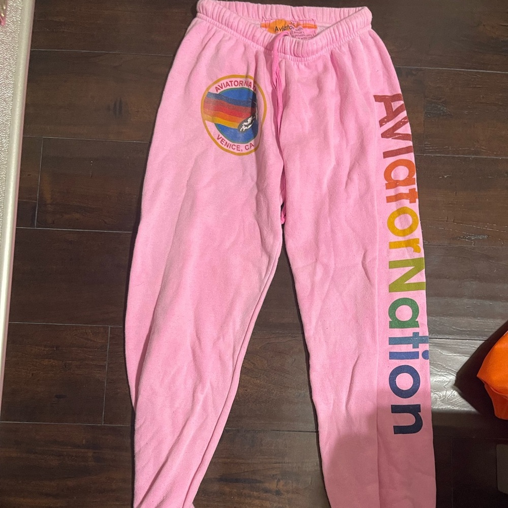 Pink Aviator Nation SIZE XS Sweats WORN 4 TIMES